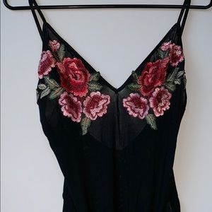 Floral mesh bodysuit